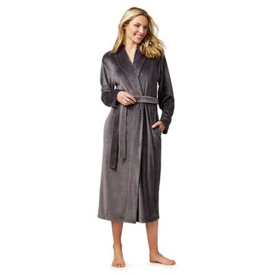 J by Jasper Conran Dark grey fleece dressing gown